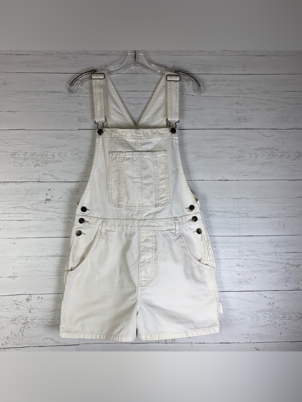 Cotton:On ivory utility canvas short overall size 6 Womens